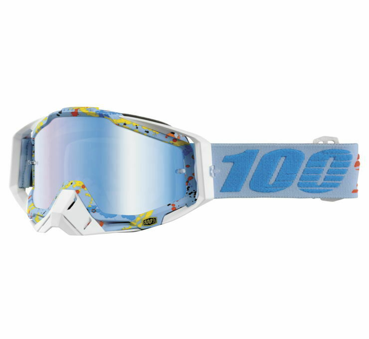 100 percent snow goggles 100% Racecraft Snow Hyperloop Snow Goggles Blue/Mirrored Lens