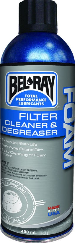 BEL-RAY FOAM FILTER CLEANER AND DEGREASER 400ML - Team-Motorsports